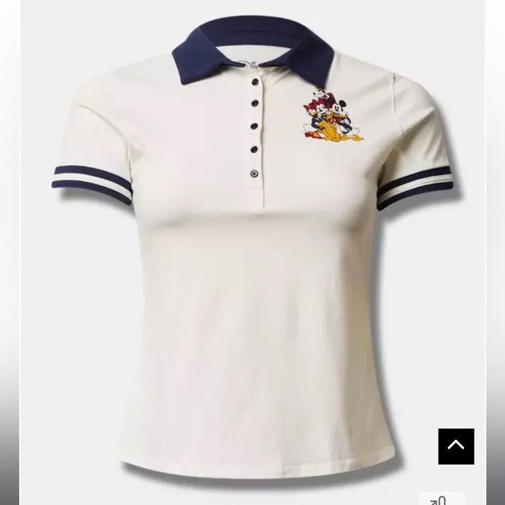 Torrid Disney Americana Mickey Friends Foxy Short Sleeve Polo Top